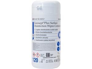 HS-Schnelldesinfektionstücher EuroSept® Plus Format 14 x 20 cm, getränkt, Dose 120 Tücher