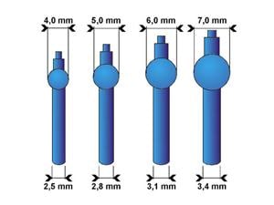 Guss-Stifte blau Kugel - Ø 4 mm, Packung 250 Stück